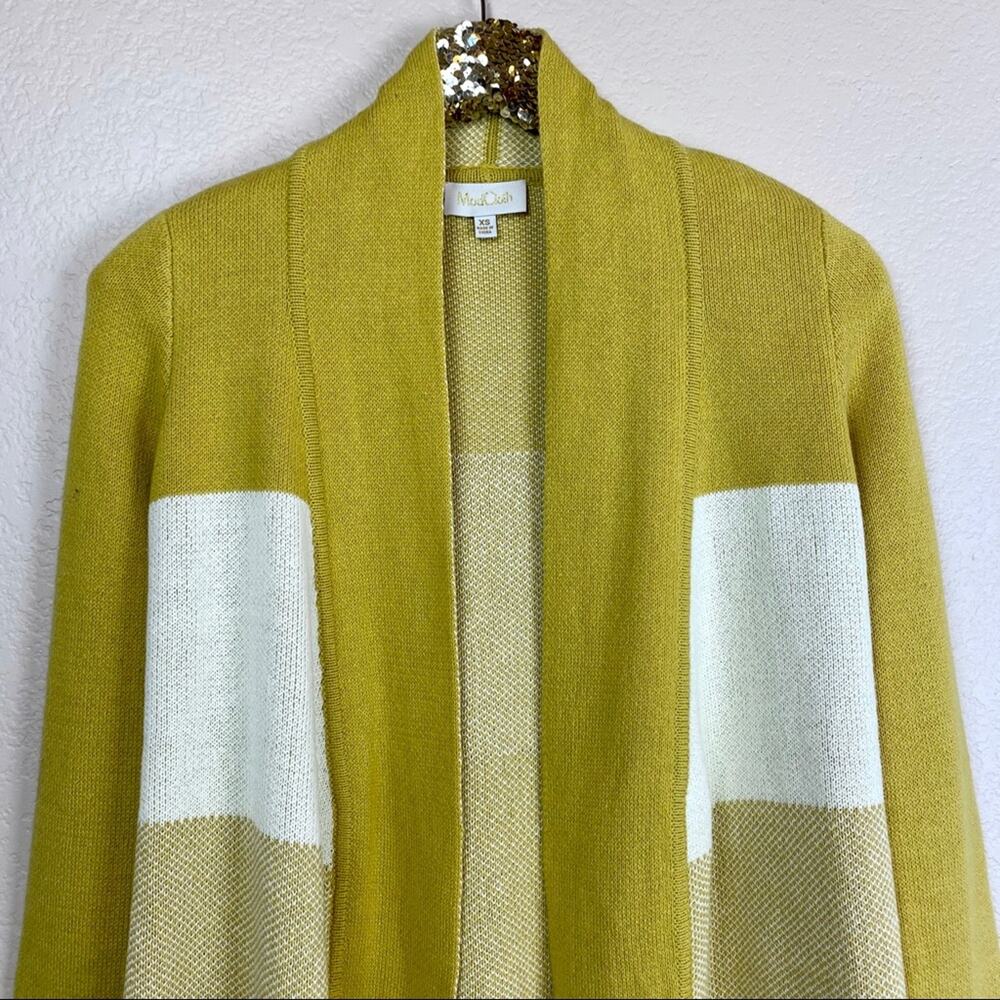 Modcloth Open Front Colorblock Cardigan Marigold - image 4